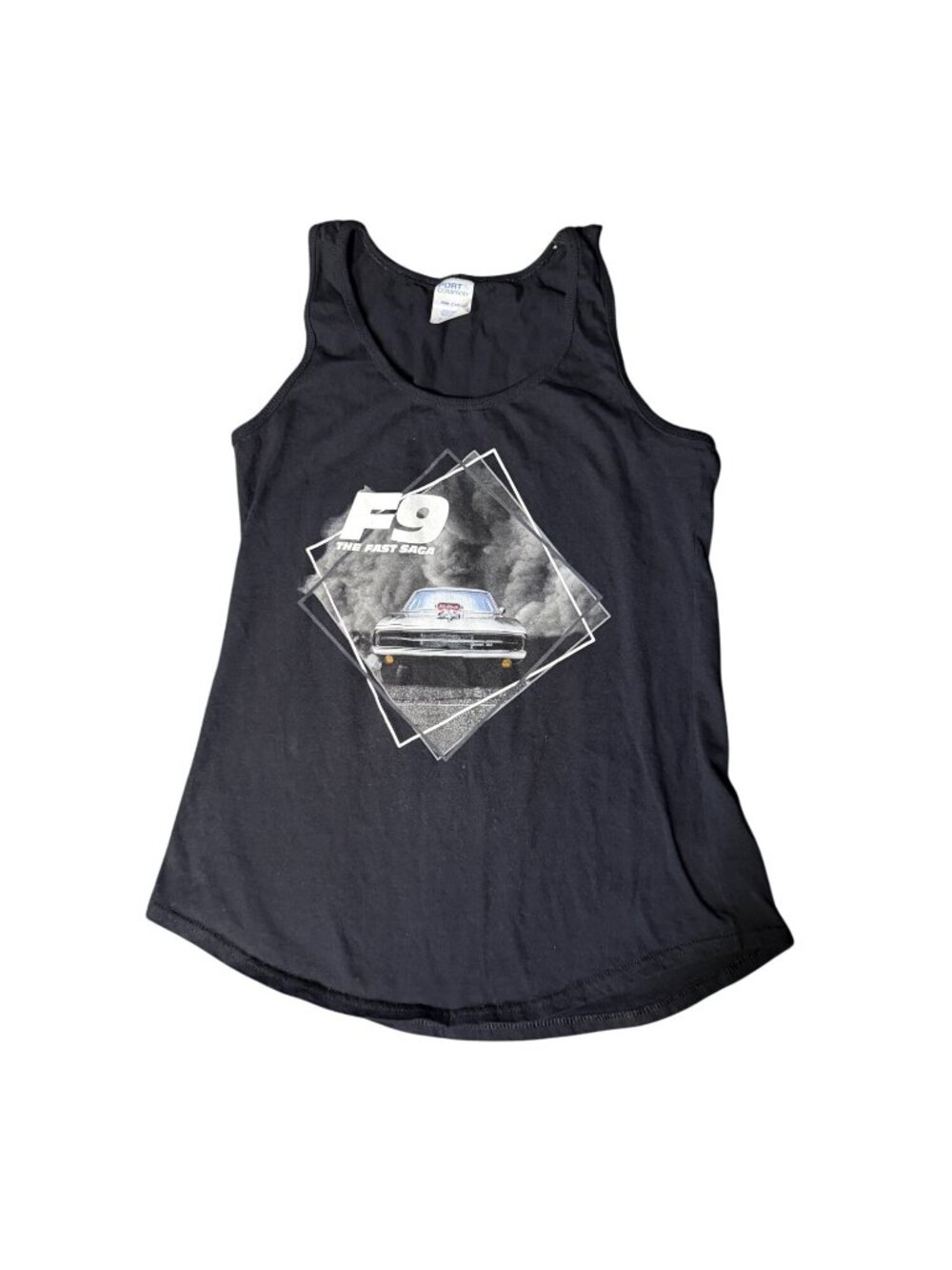 F9 The Fast Saga Ladies Black Tank Top Size M Port & Company